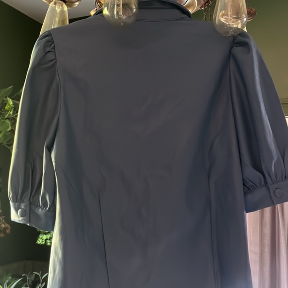 Lulus Faux leather snap down blouse-top - Picture 2 of 6